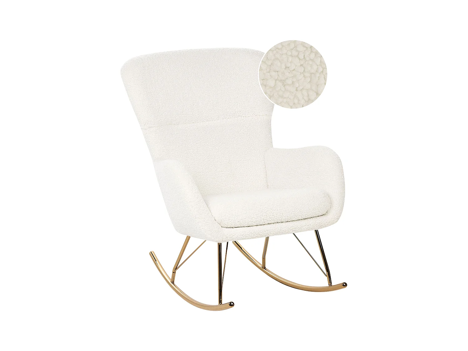 Fauteuil à bascule ANASET Bouclé Blanc