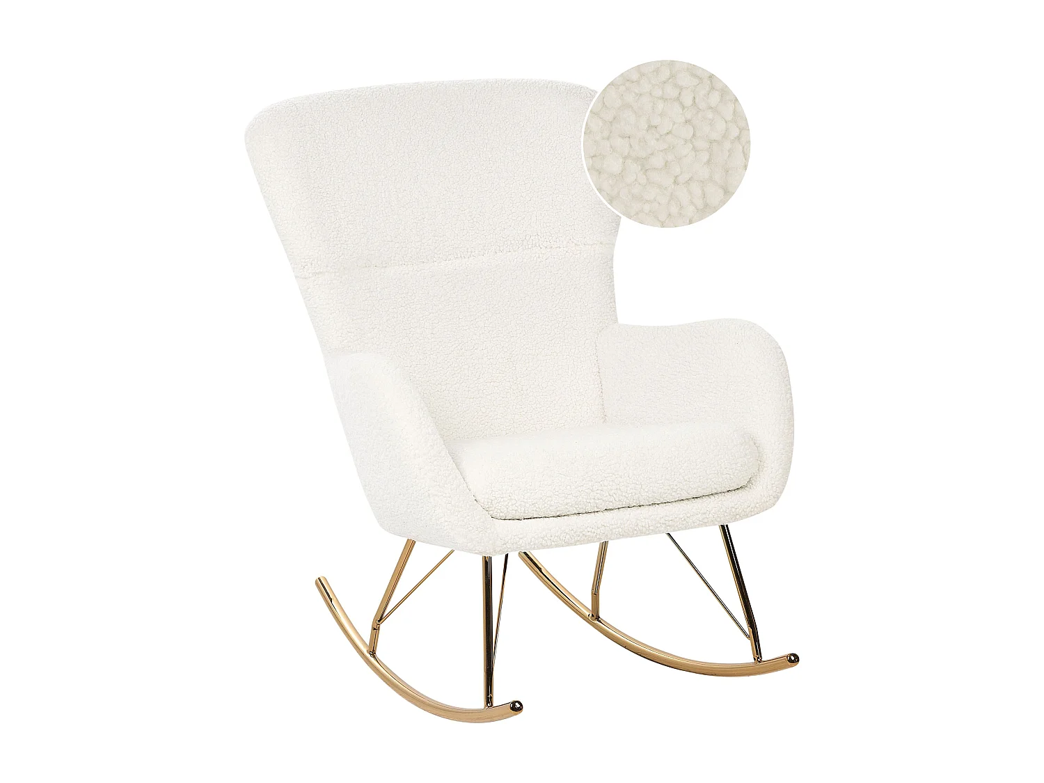 Fauteuil à bascule ANASET Bouclé Blanc