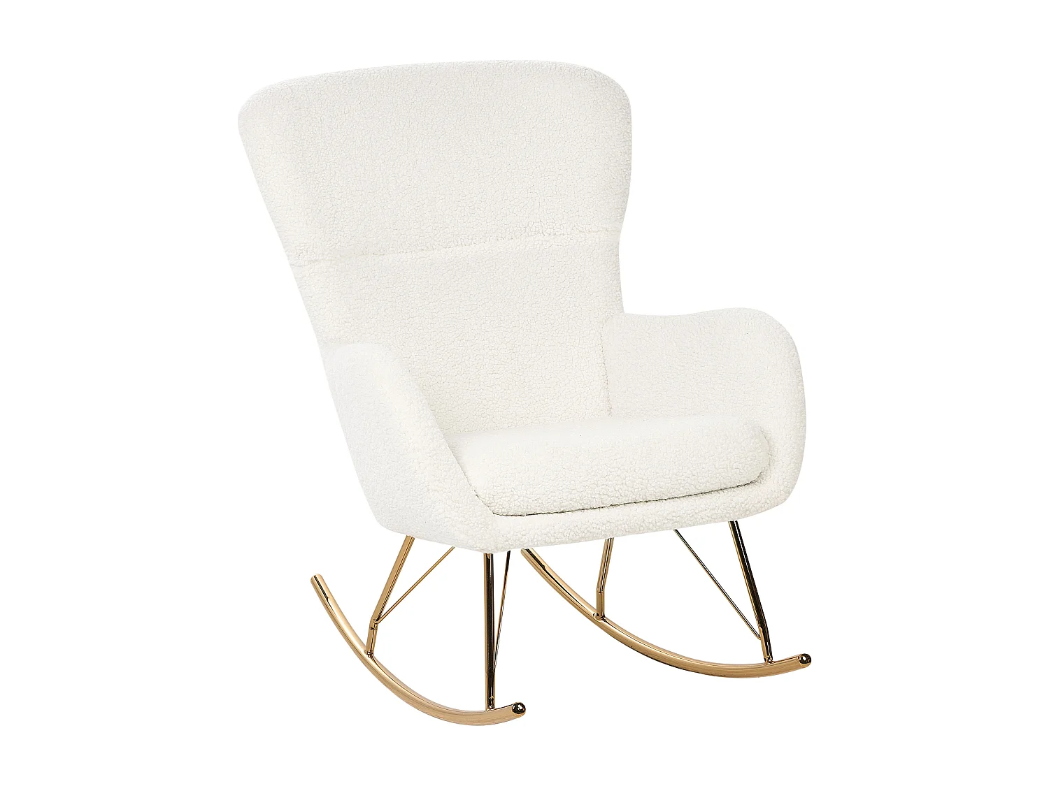 Silla mecedora ANASET Bouclé Blanco