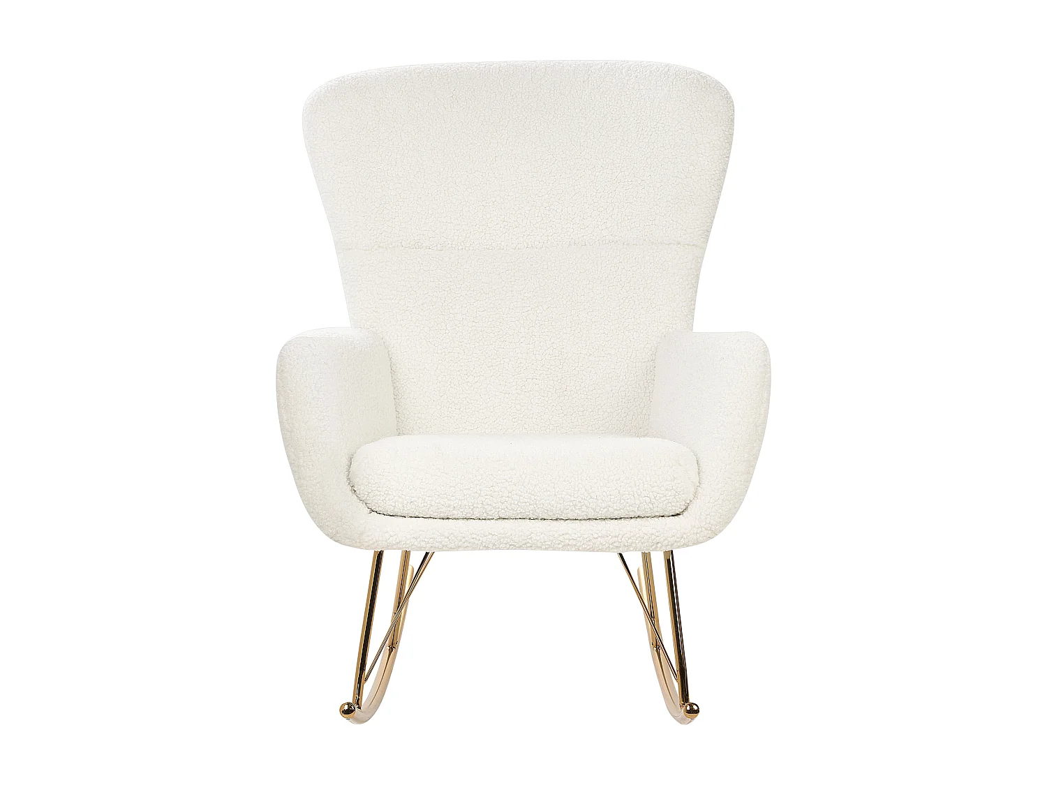 Silla mecedora ANASET Bouclé Blanco