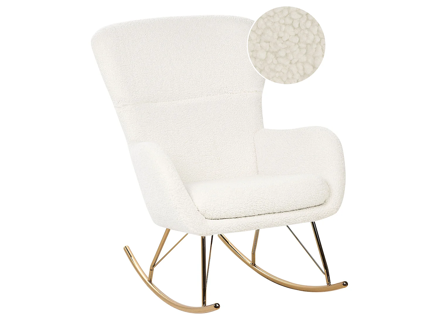 Rocking Chair ANASET Boucle White