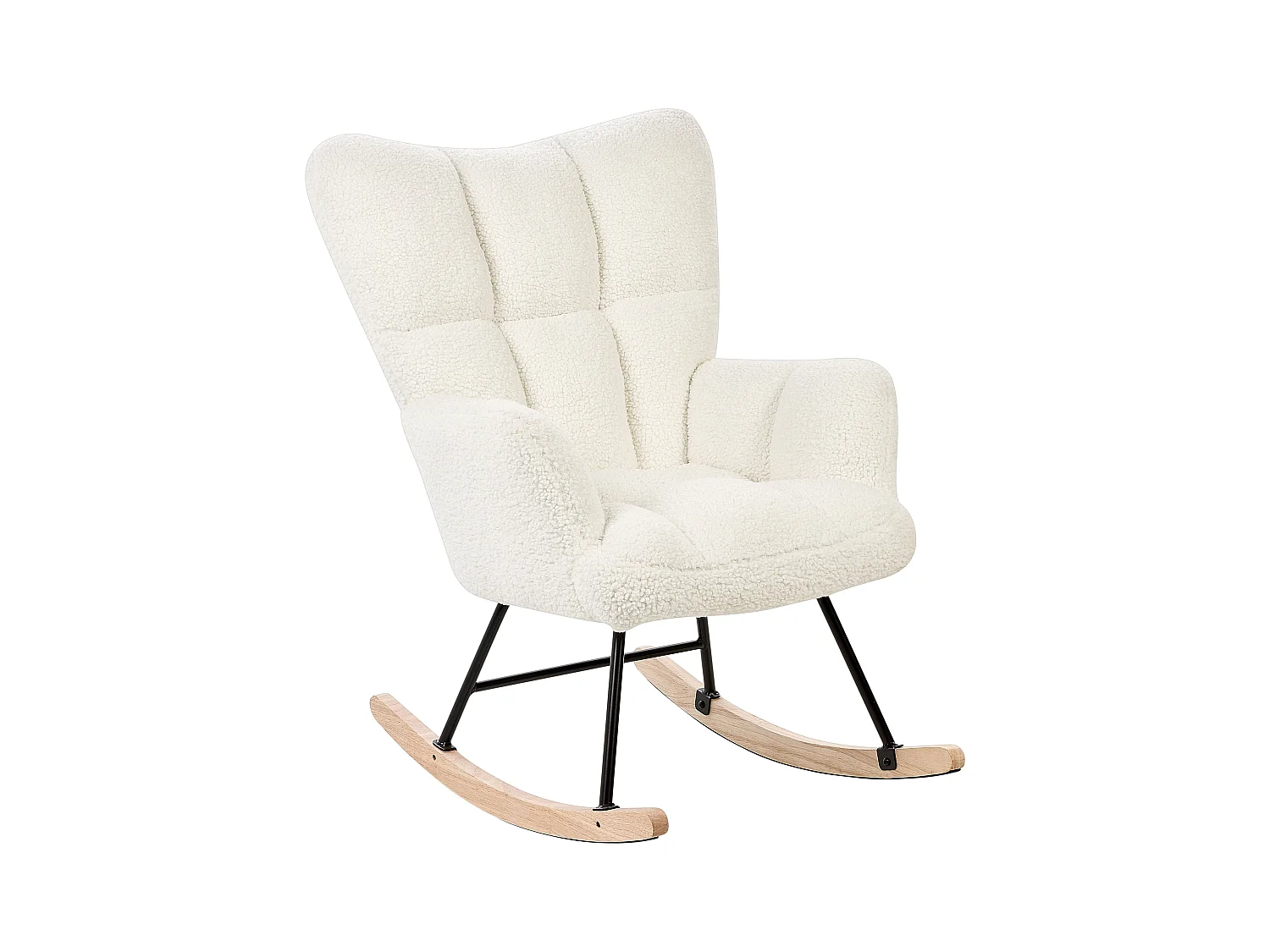 Fauteuil à bascule OULU Bouclé Blanc