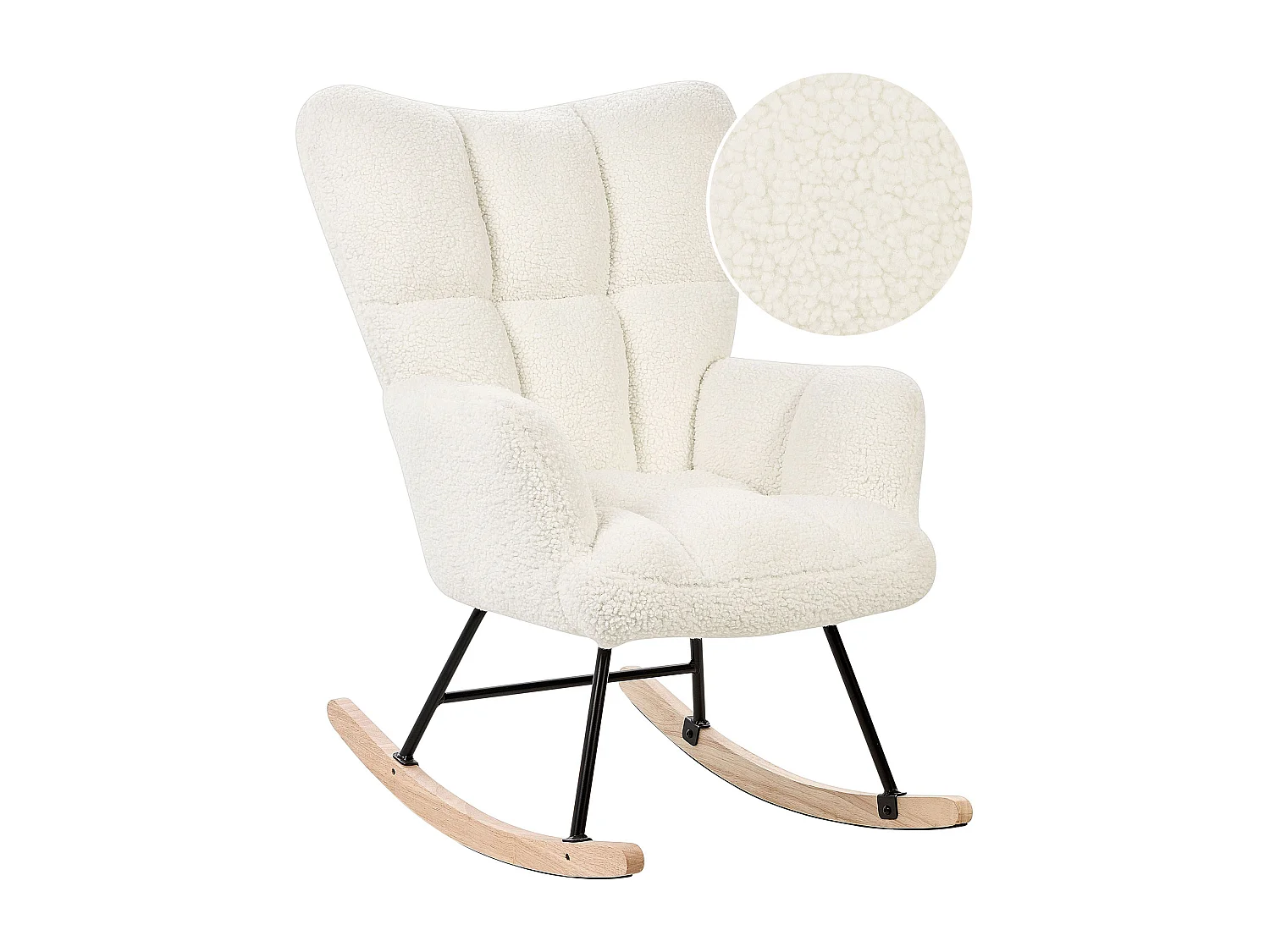 Fauteuil à bascule OULU Bouclé Blanc