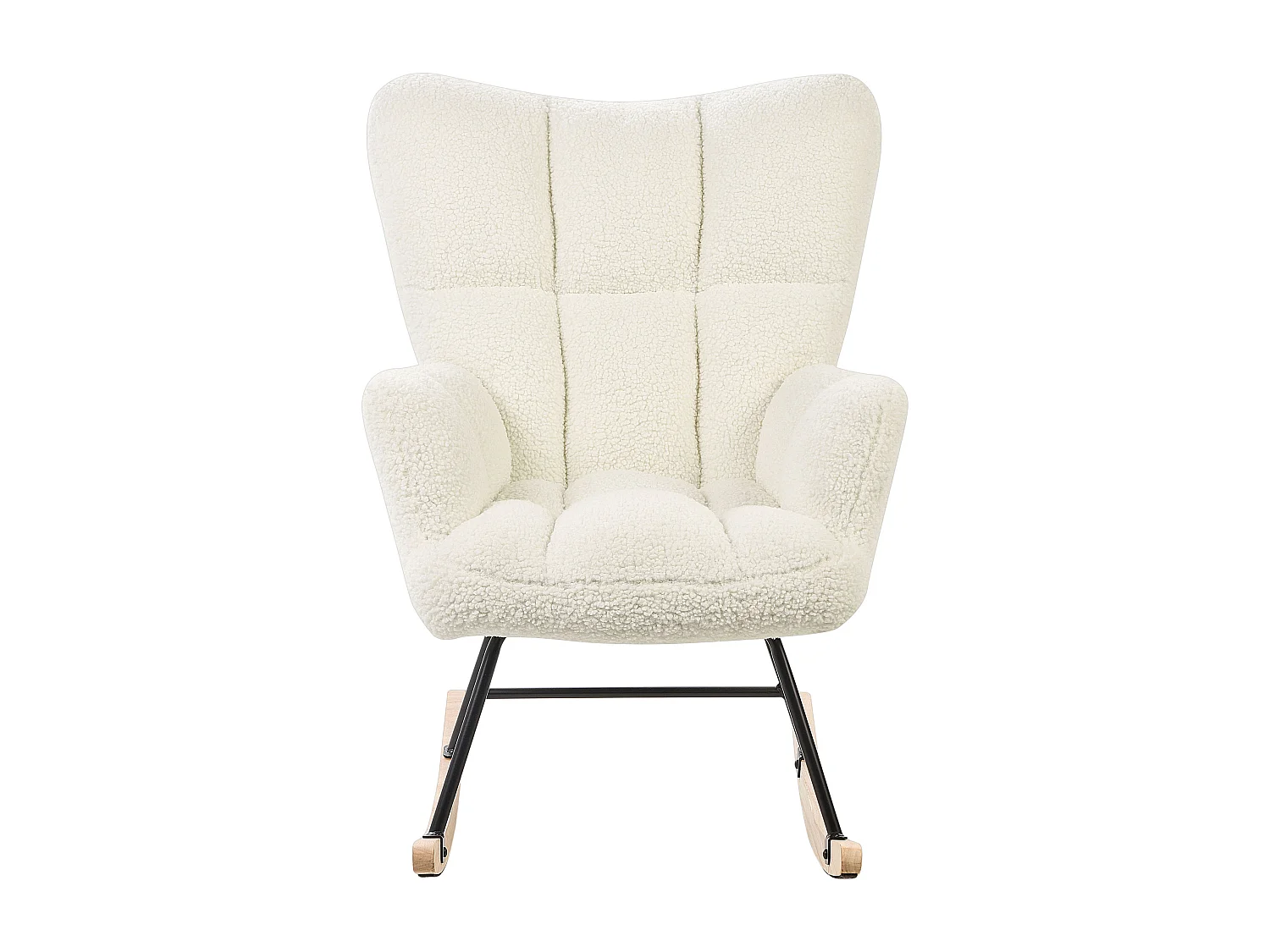 Fauteuil à bascule OULU Bouclé Blanc