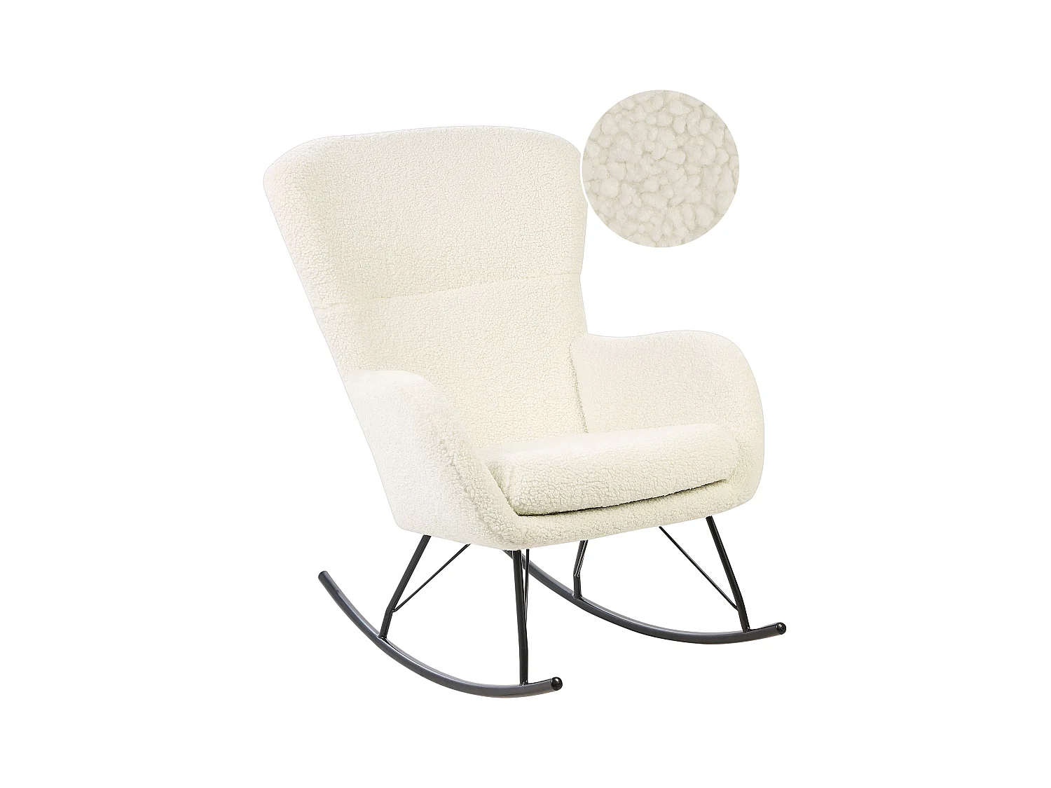 Fauteuil à bascule ANASET Bouclé Beige clair