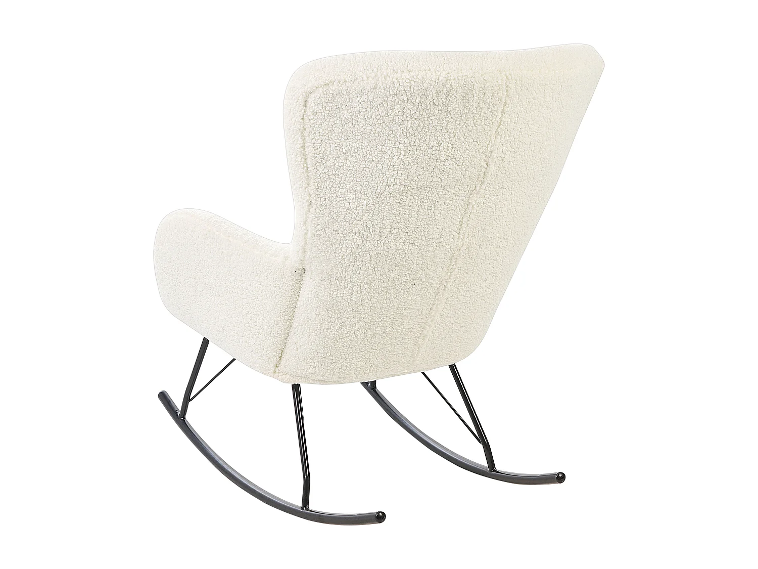 Schaukelsessel Bouclé Stoff creme weiß / schwarz Schaukelstuhl modern Anaset