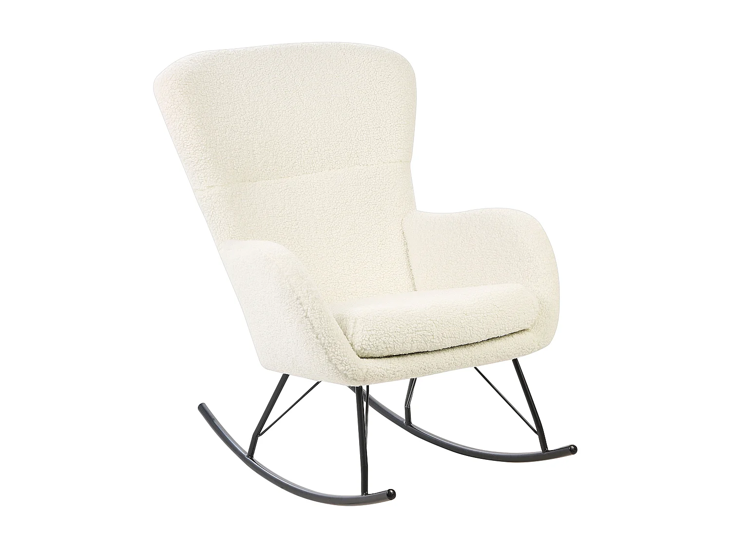 Schommelstoel ANASET Bouclé Lichtbeige