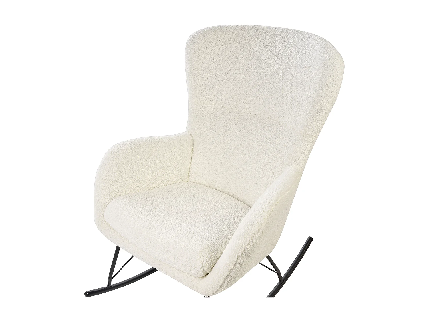 Schommelstoel ANASET Bouclé Lichtbeige