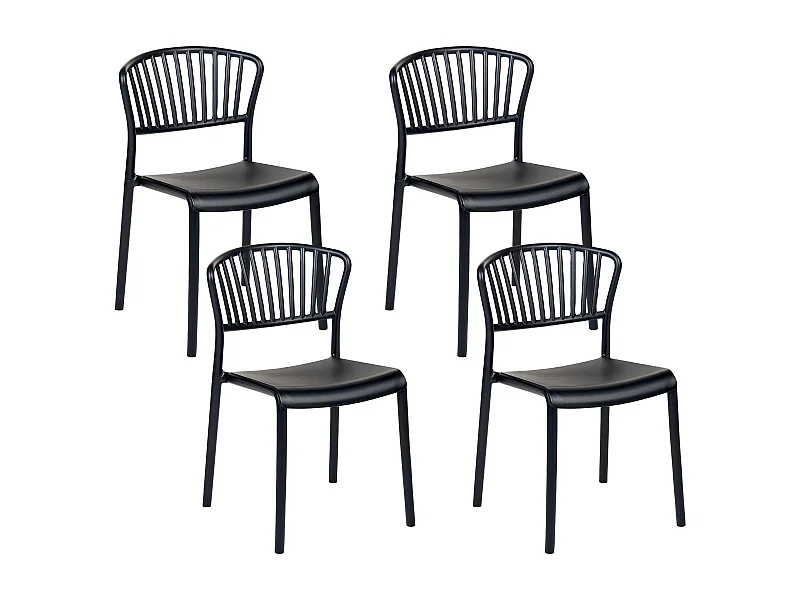 Lot de 4 chaises de jardin GELA Noir