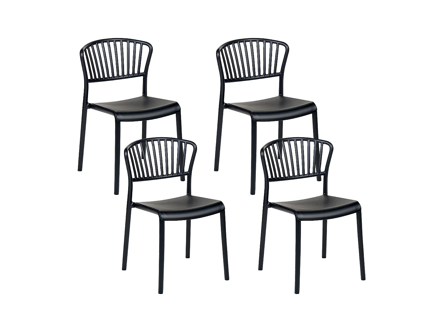Lot de 4 chaises de jardin GELA Noir