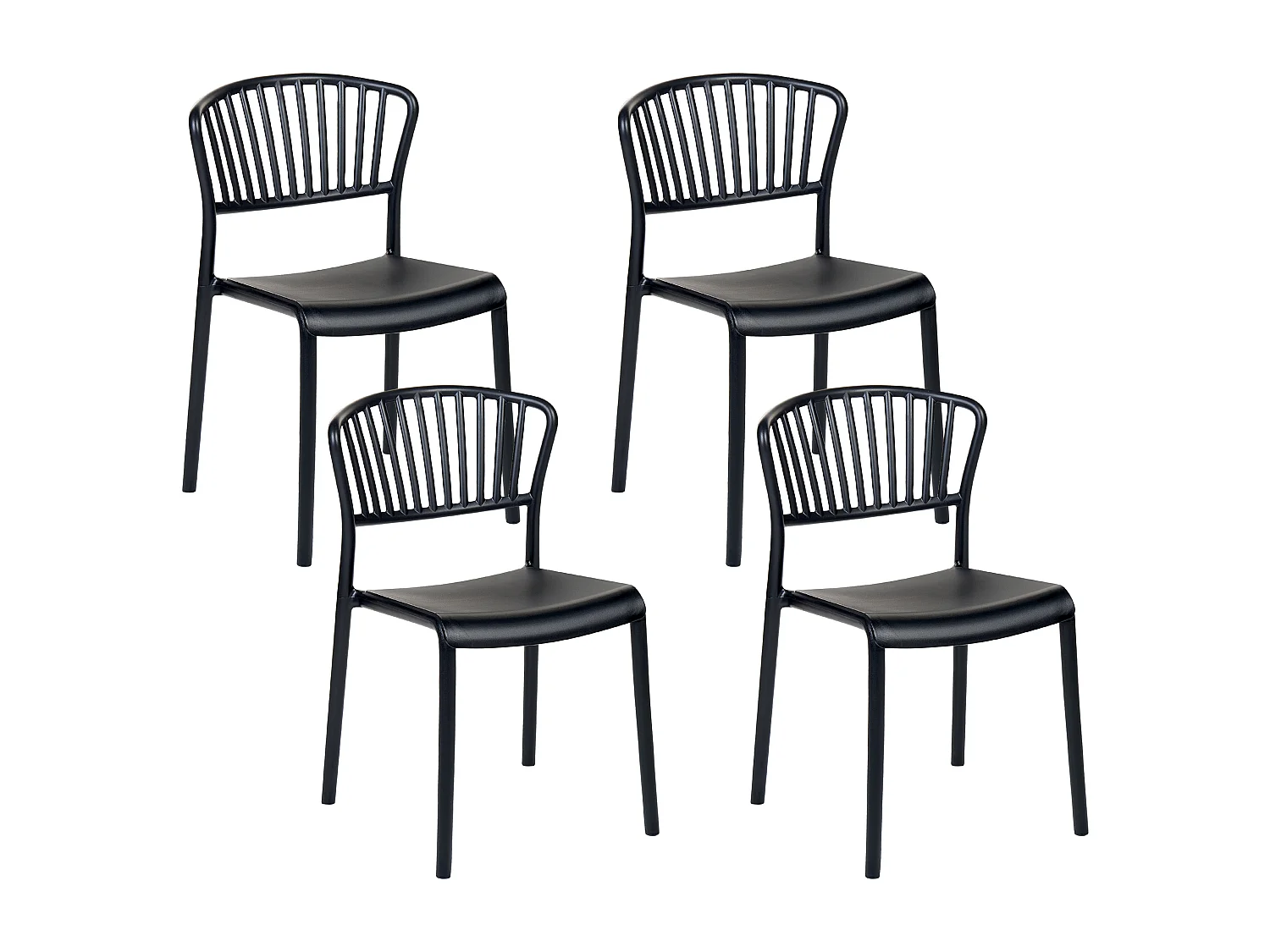 Set van 4 tuinstoelen GELA Zwart