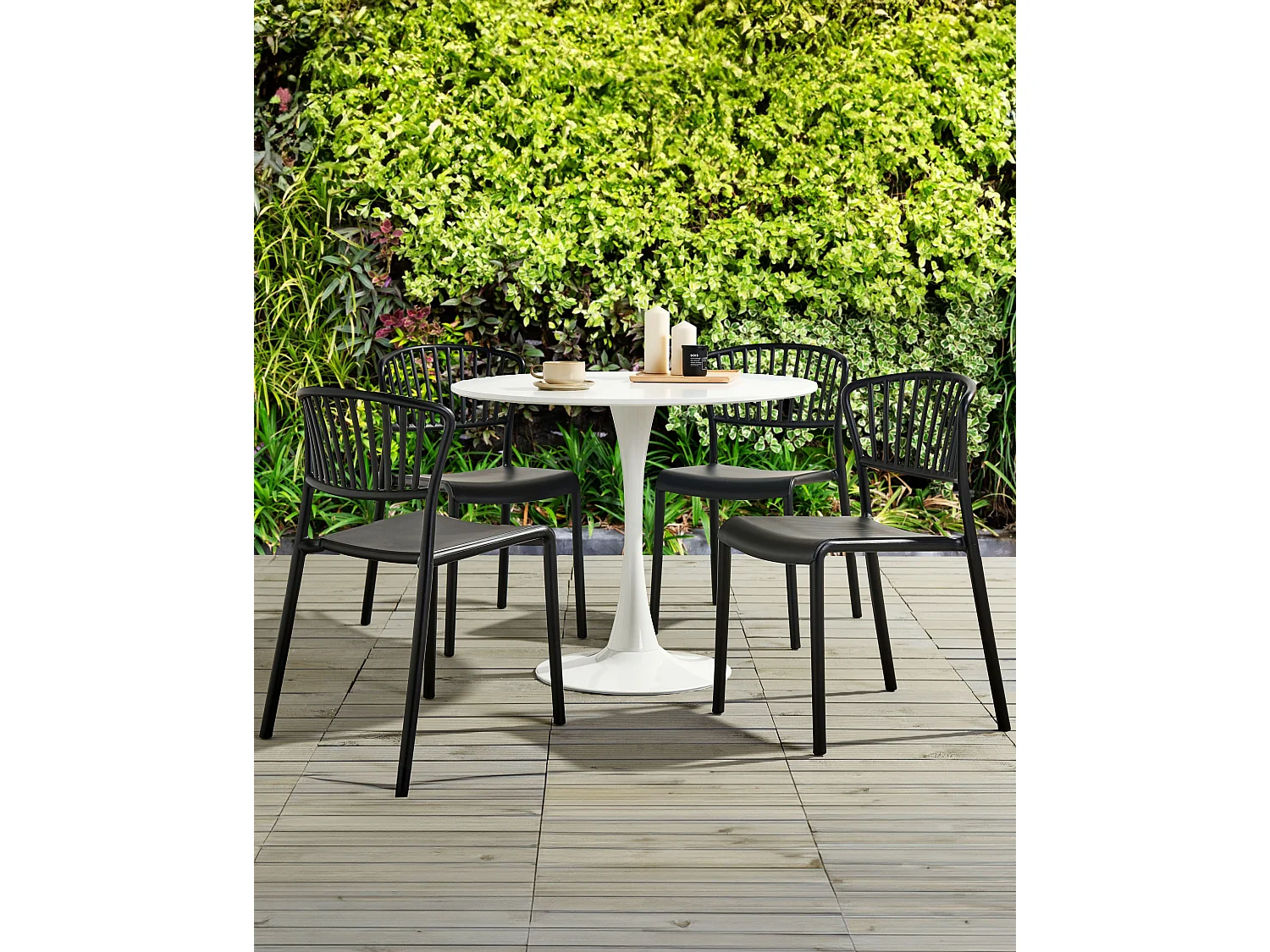 Set van 4 tuinstoelen GELA Zwart