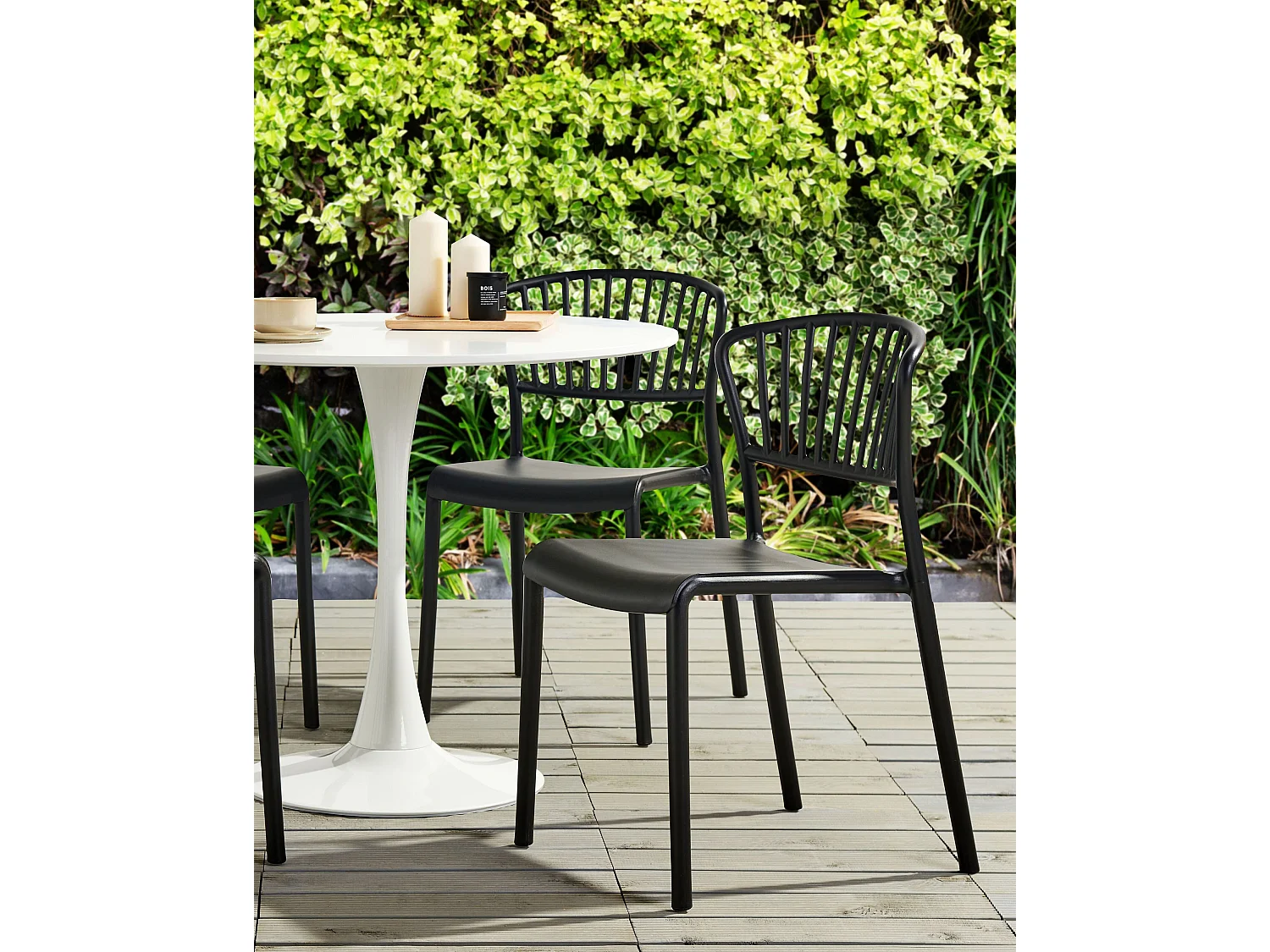 Lot de 4 chaises de jardin GELA Noir
