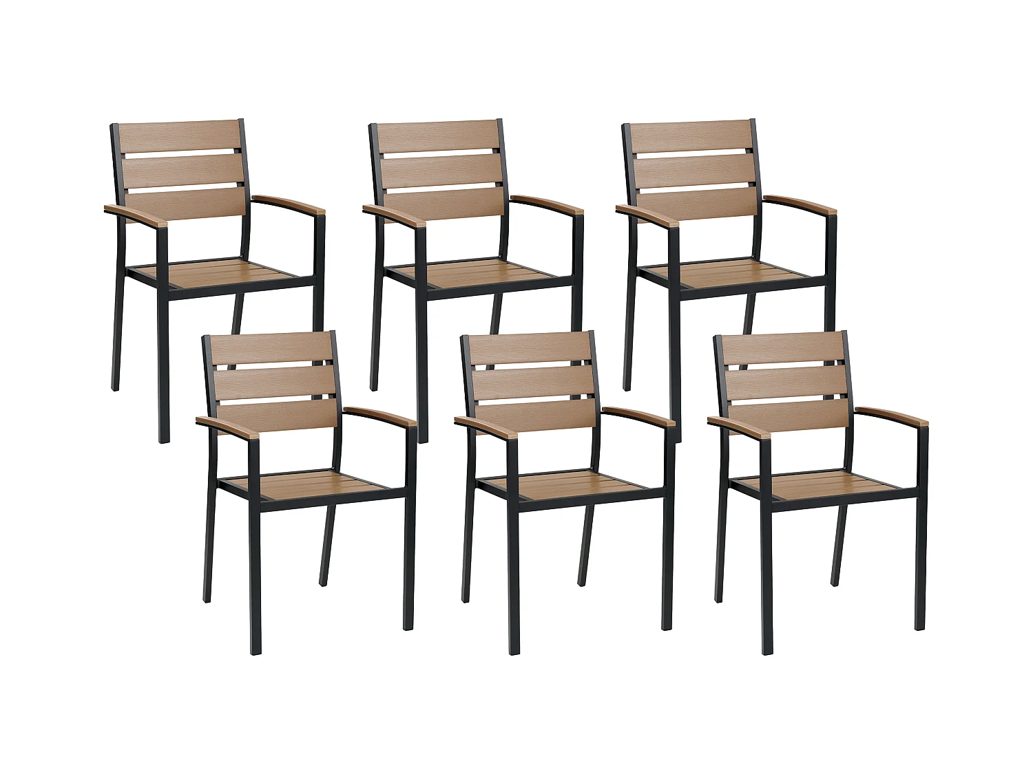 Set di 6 sedie da giardino VERNIO Marrone/ Nero