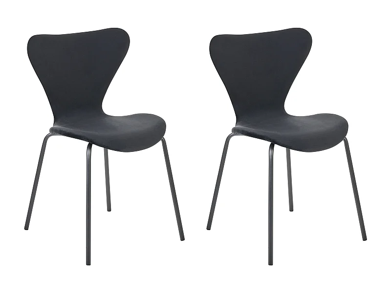 Lot de 2 chaises de salle à manger BOONVILLE Velours Noir