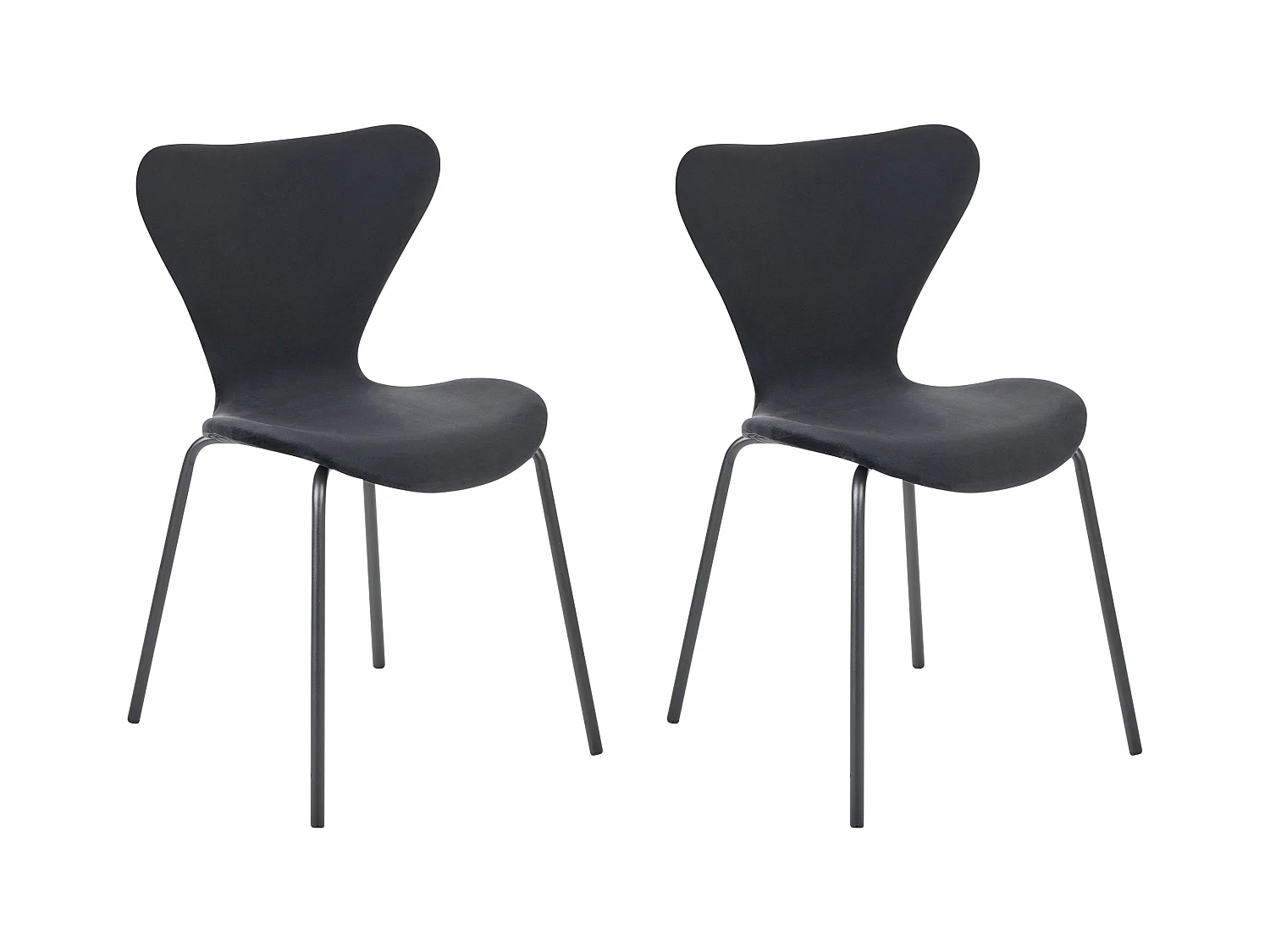 Lot de 2 chaises de salle à manger BOONVILLE Velours Noir