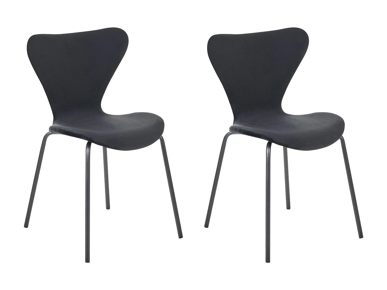 Lot de 2 chaises de salle à manger BOONVILLE Velours Noir