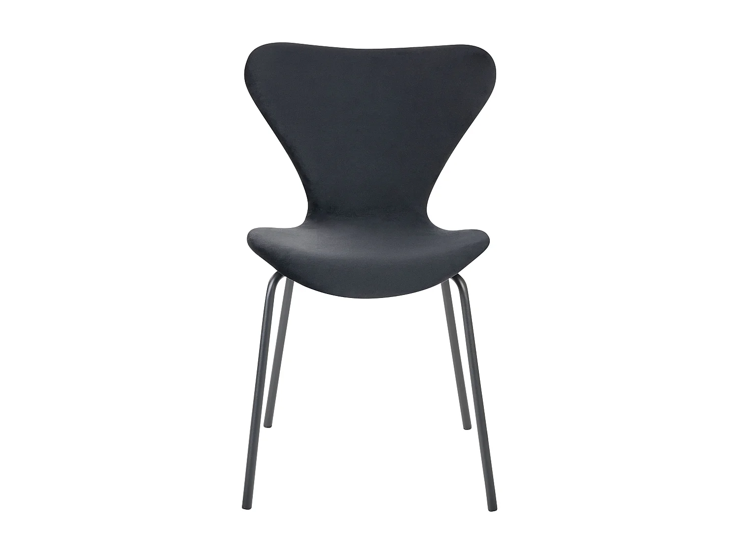 Set van 2 eetkamerstoelen BOONVILLE Fluweel Zwart