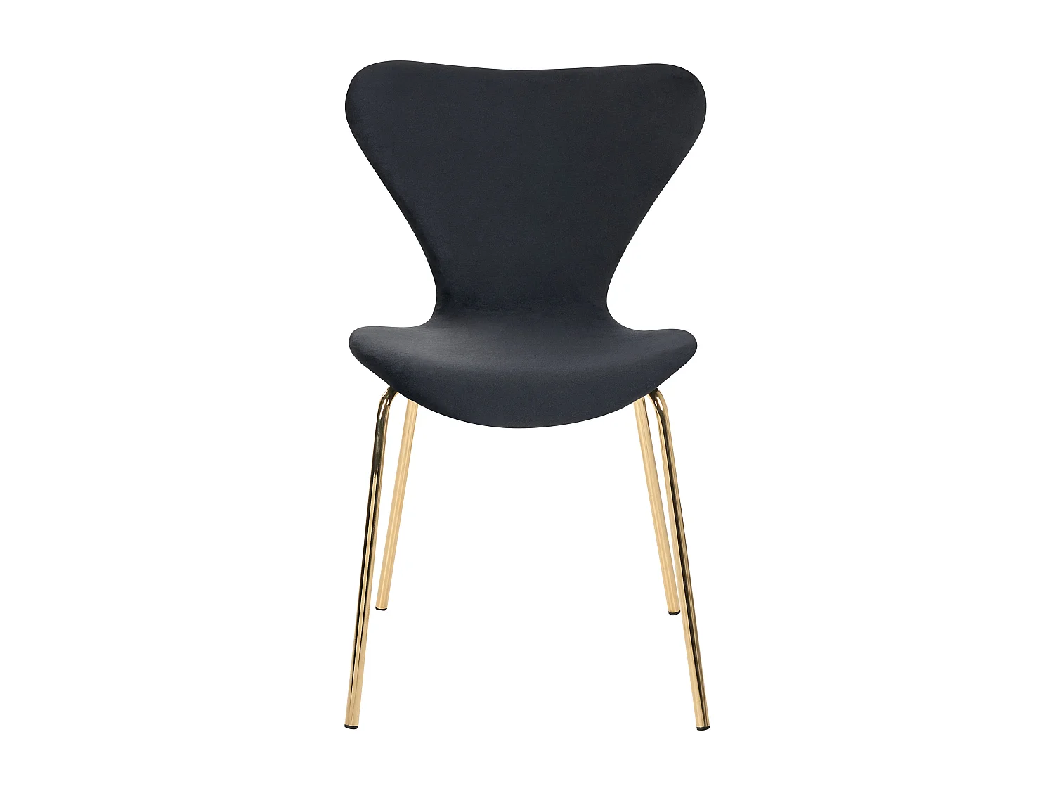 Set van 2 eetkamerstoelen BOONVILLE Fluweel Zwart