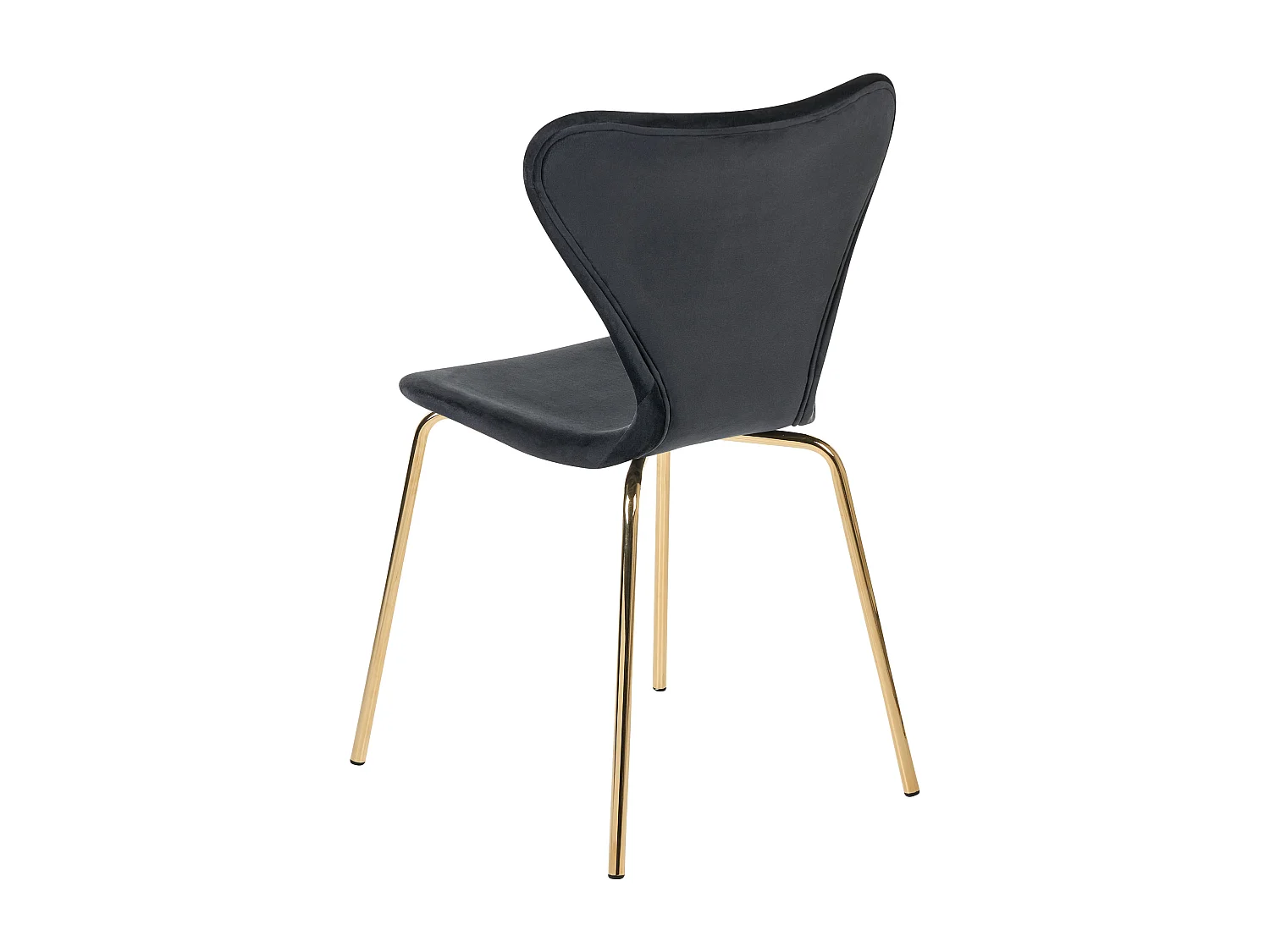 Set van 2 eetkamerstoelen BOONVILLE Fluweel Zwart