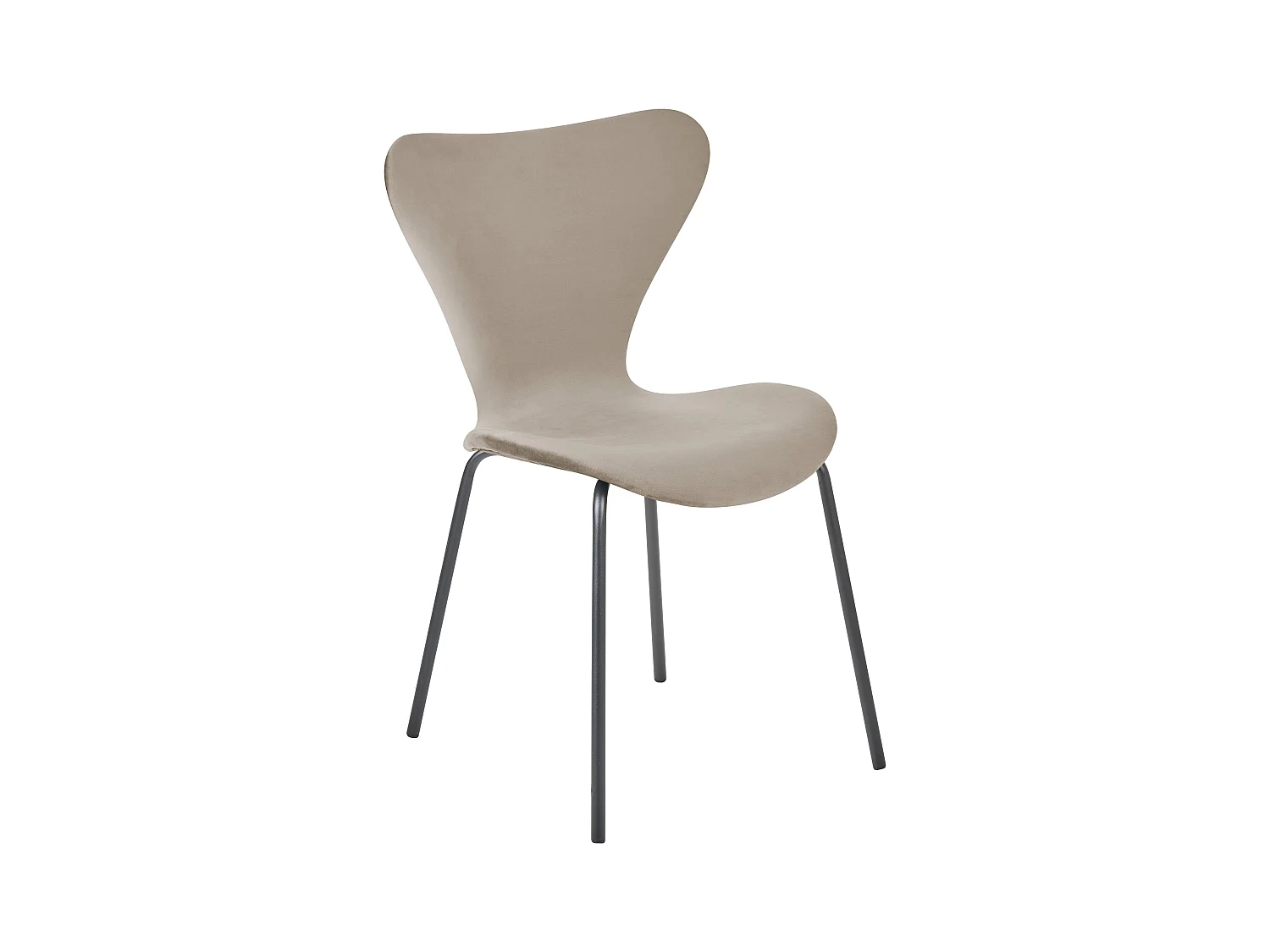 Eetkamerstoel Set van 2 Fluweel Taupe BOONVILLE