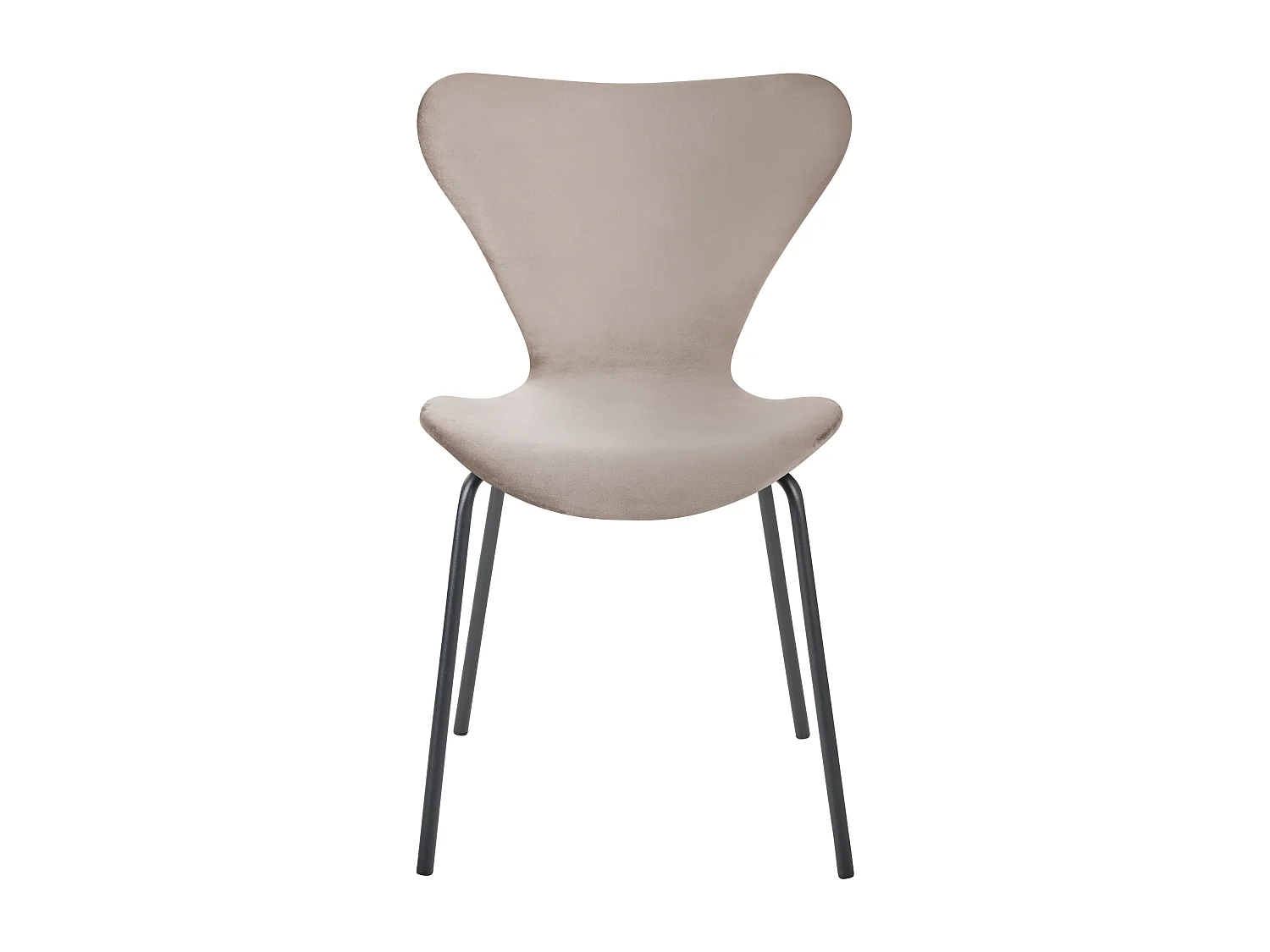 Eetkamerstoel Set van 2 Fluweel Taupe BOONVILLE