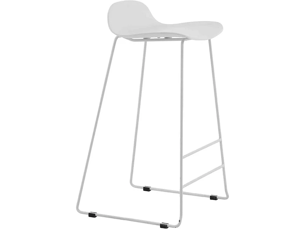 Wave Tabouret de bar, Chaise coque, blanc.