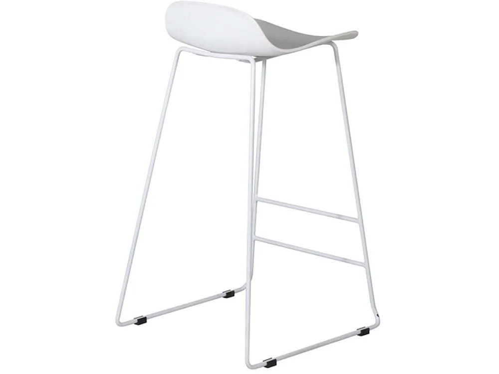 Wave Tabouret de bar, Chaise coque, blanc.