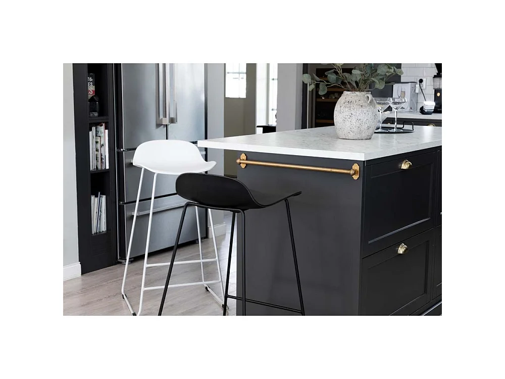 Wave Tabouret de bar, Chaise coque, blanc.