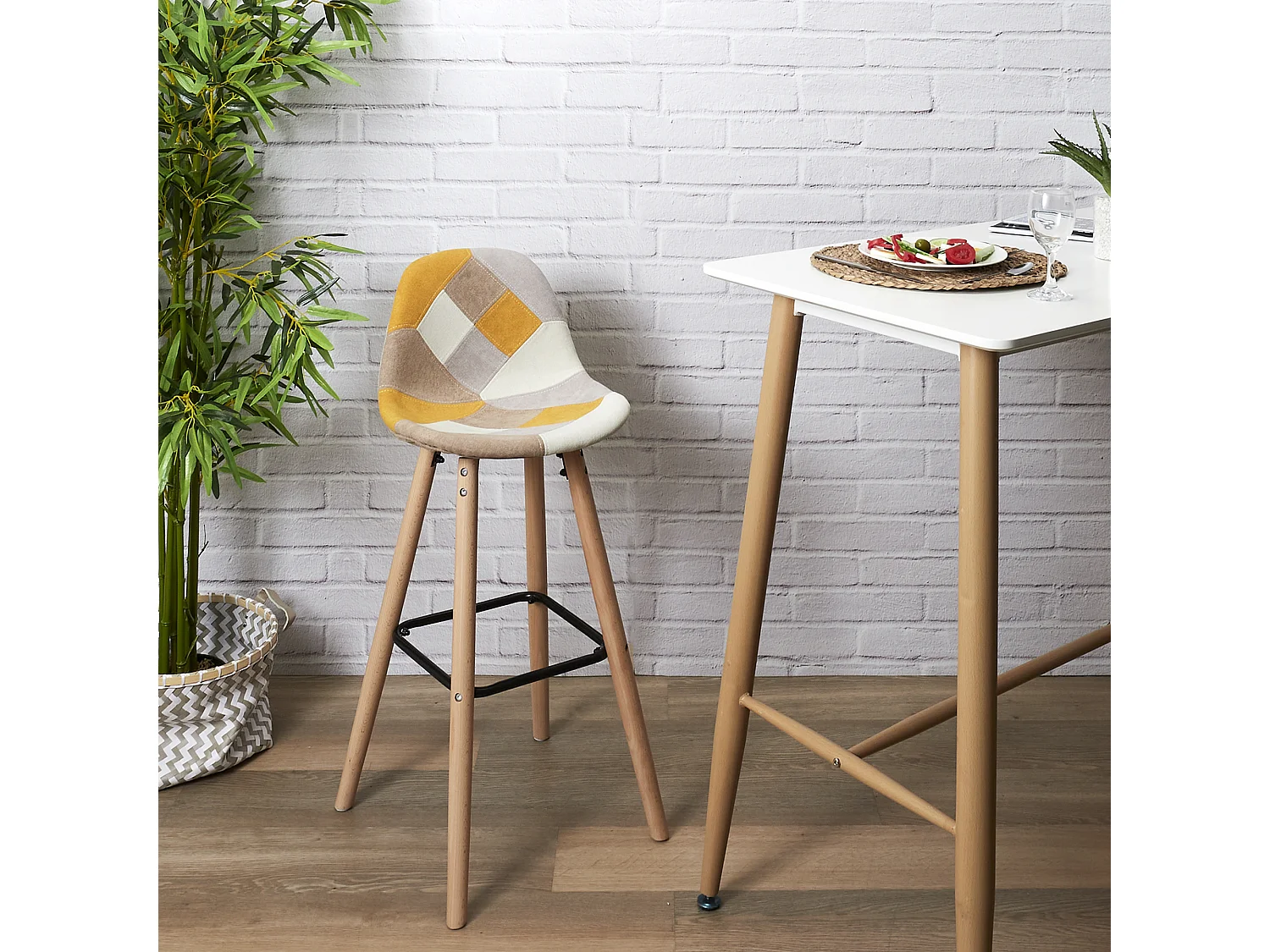 Set di 2 sgabelli da bar patchwork