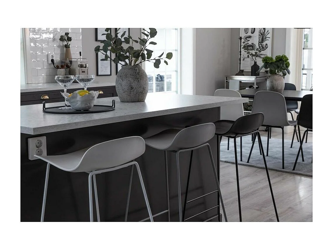 Tabouret de bar en acier et plastique Wave