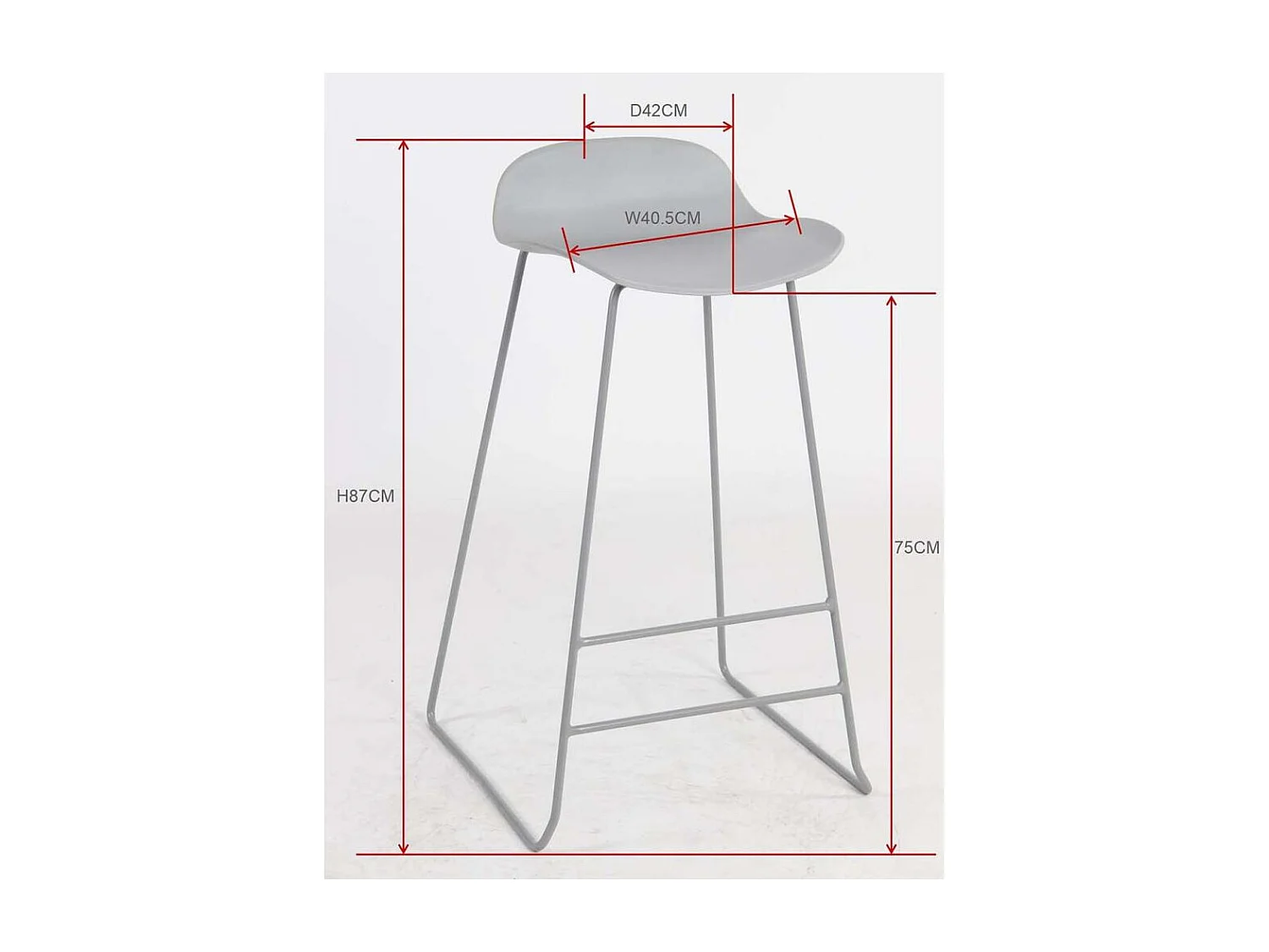 Tabouret de bar en acier et plastique Wave