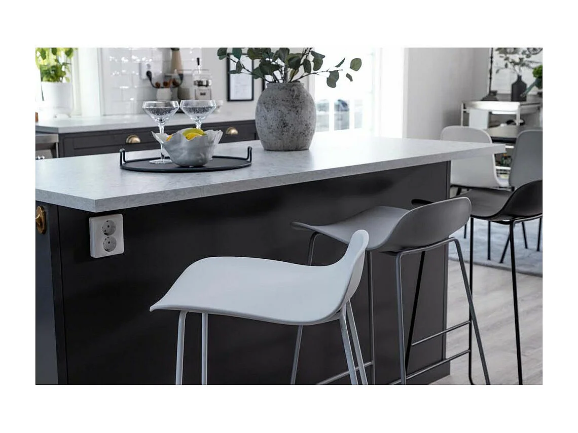 Tabouret de bar en acier et plastique Wave