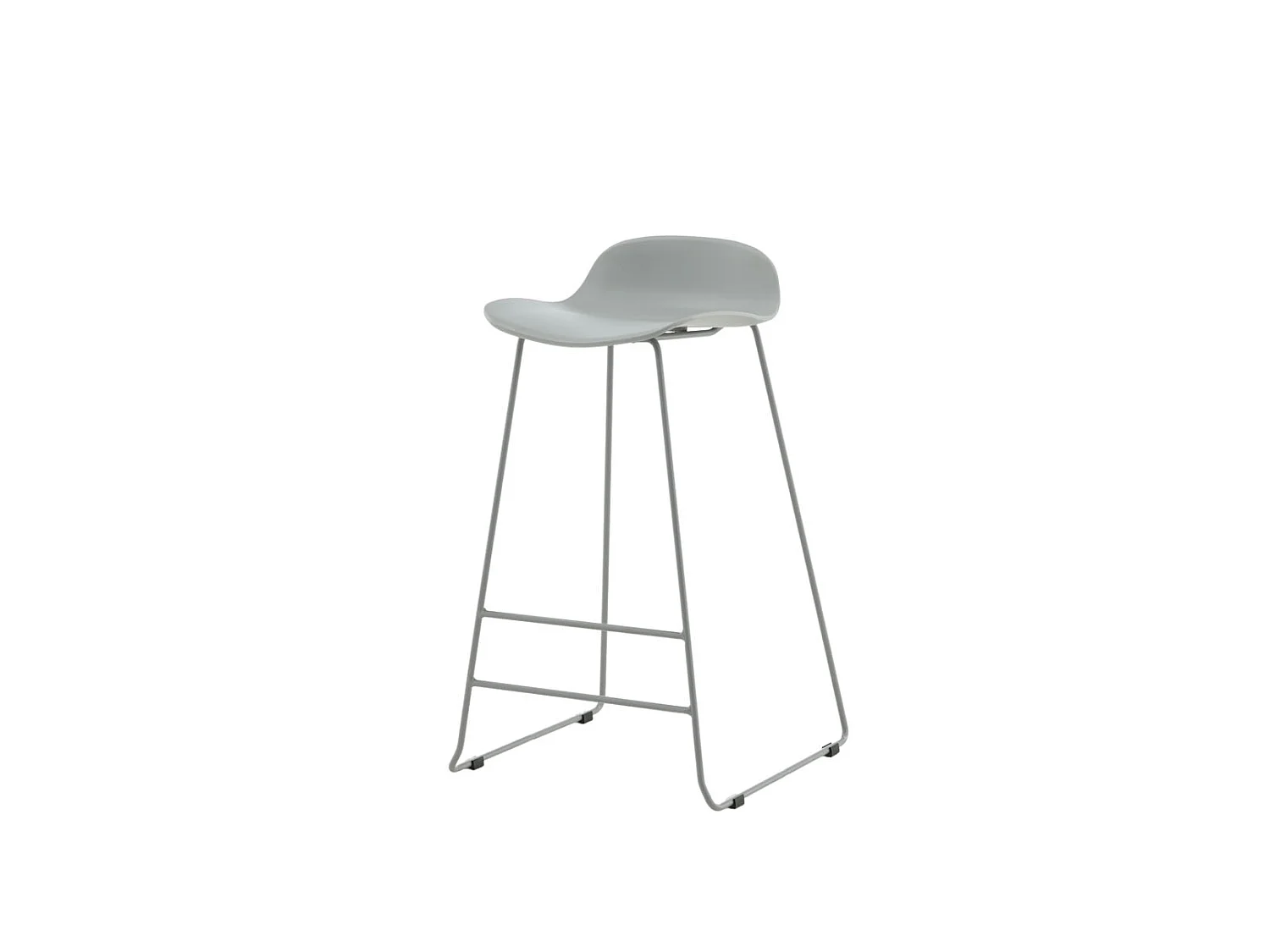 Wave Tabouret de bar, Chaise coque, gris.