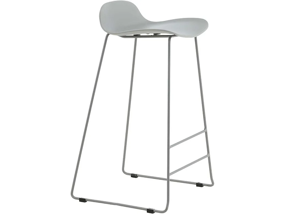 Wave Tabouret de bar, Chaise coque, gris.