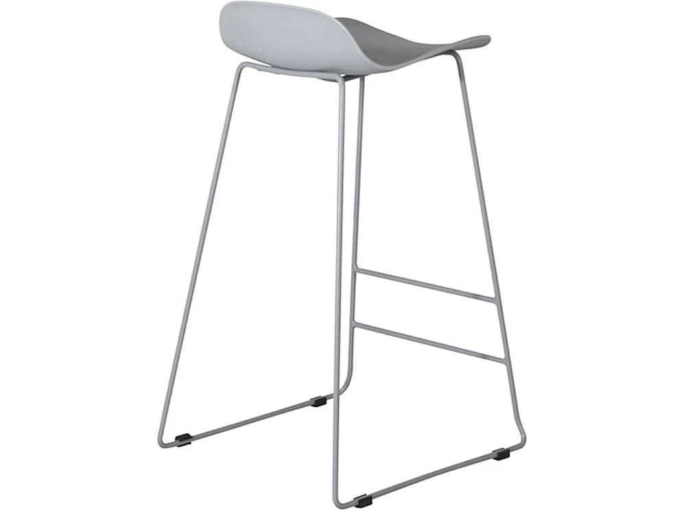 Wave Tabouret de bar, Chaise coque, gris.