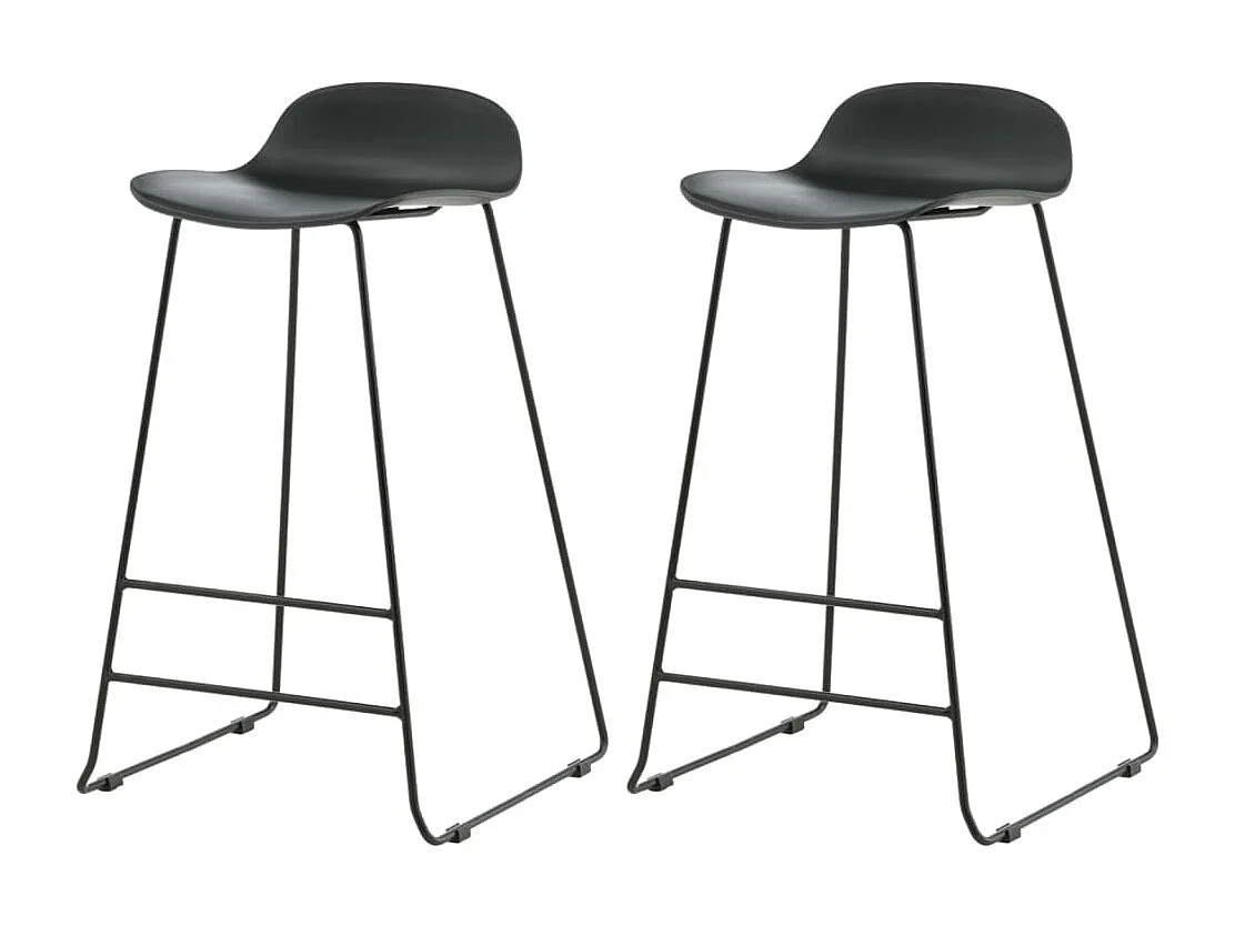Tabourets de bar lot de 2 Wave plastique noir