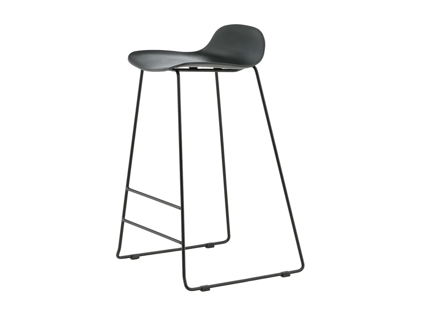 Tabourets de bar lot de 2 Wave plastique noir