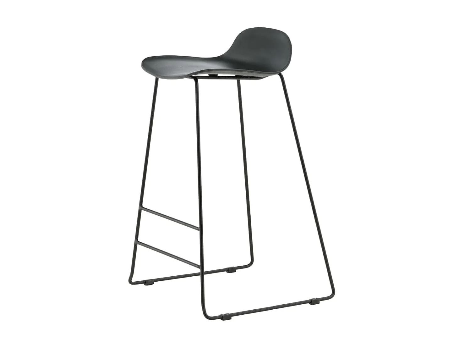 Tabourets de bar lot de 2 Wave plastique noir