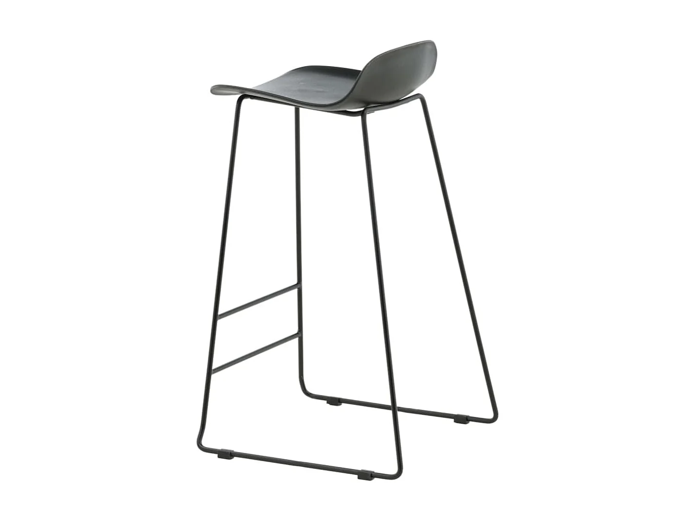 Tabourets de bar lot de 2 Wave plastique noir