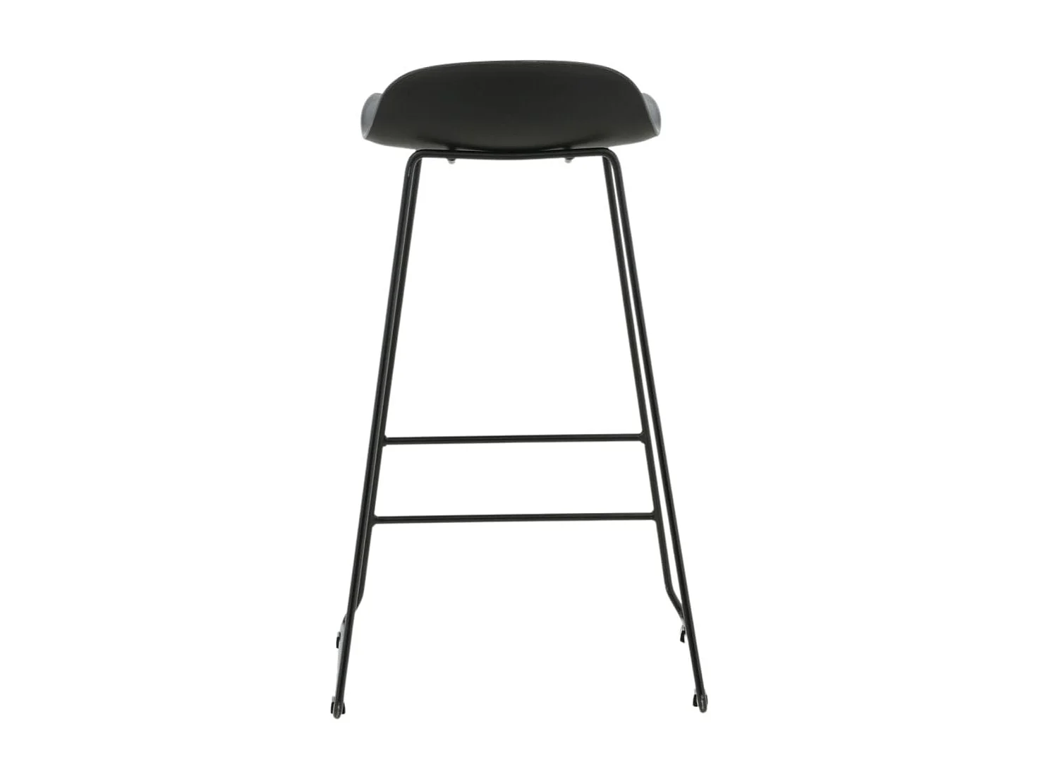 Tabourets de bar lot de 2 Wave plastique noir