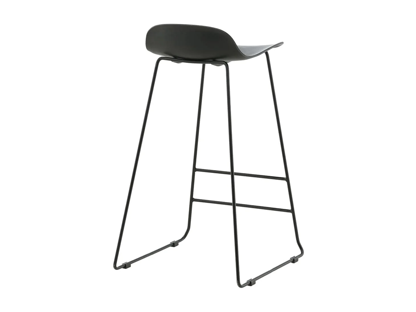 Tabourets de bar lot de 2 Wave plastique noir