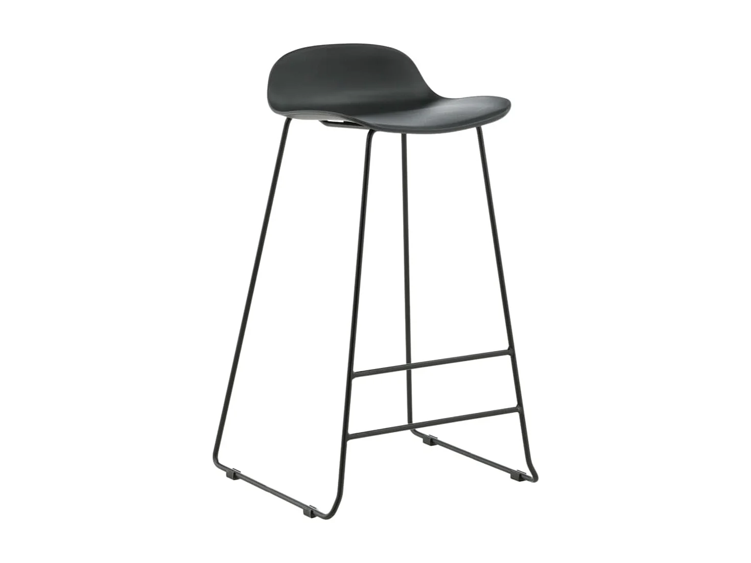 Tabourets de bar lot de 2 Wave plastique noir