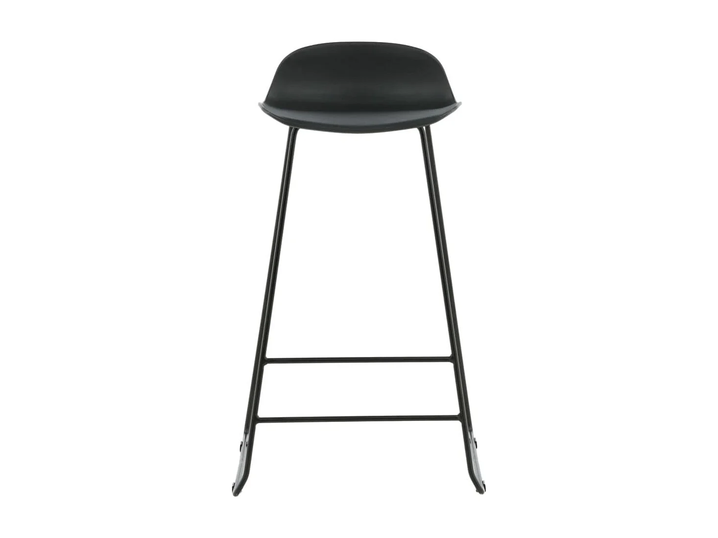 Tabourets de bar lot de 2 Wave plastique noir