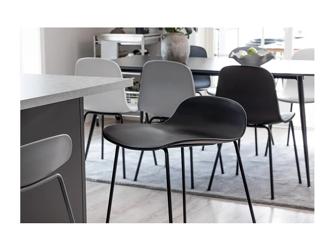 Tabourets de bar lot de 2 Wave plastique noir