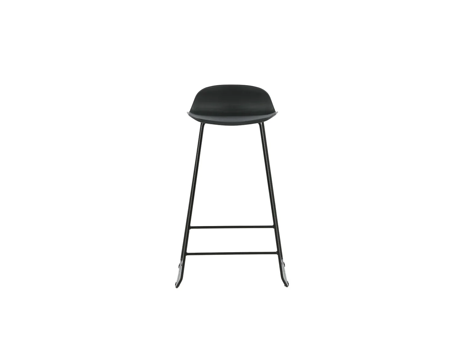 Wave Tabouret de bar, Chaise coque, noir.