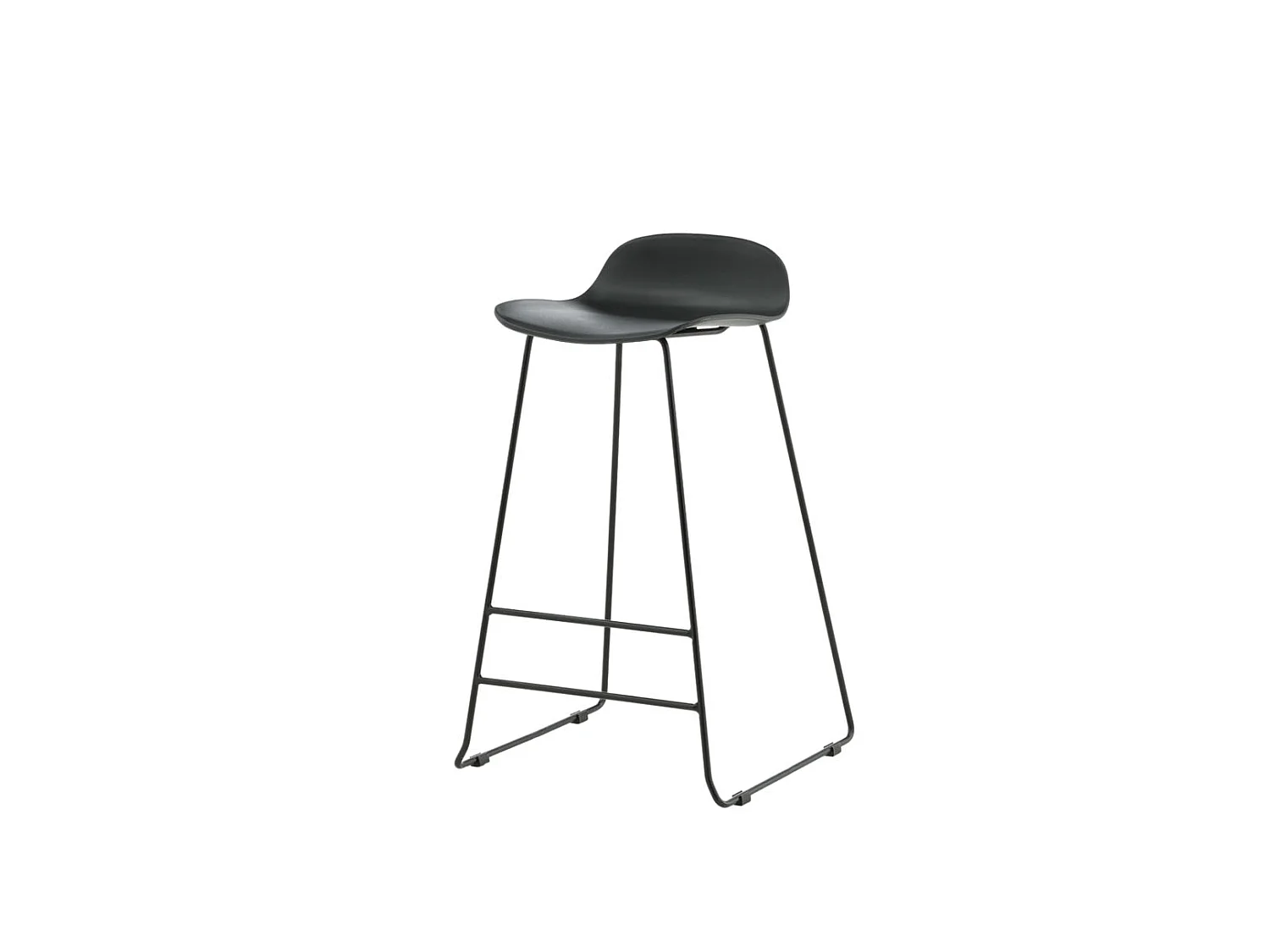 Wave Tabouret de bar, Chaise coque, noir.