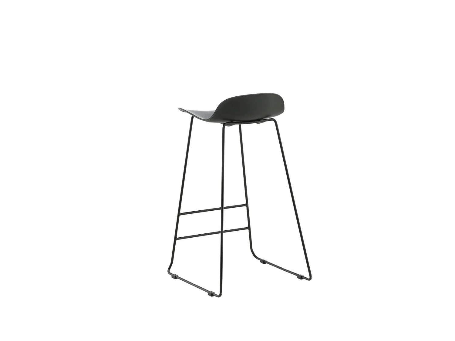 Wave Tabouret de bar, Chaise coque, noir.