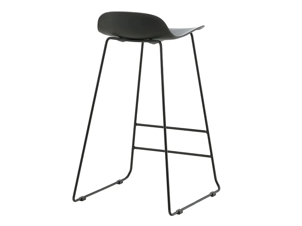 Wave Tabouret de bar, Chaise coque, noir.