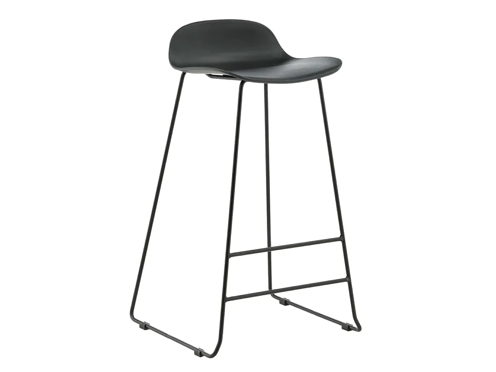 Wave Tabouret de bar, Chaise coque, noir.